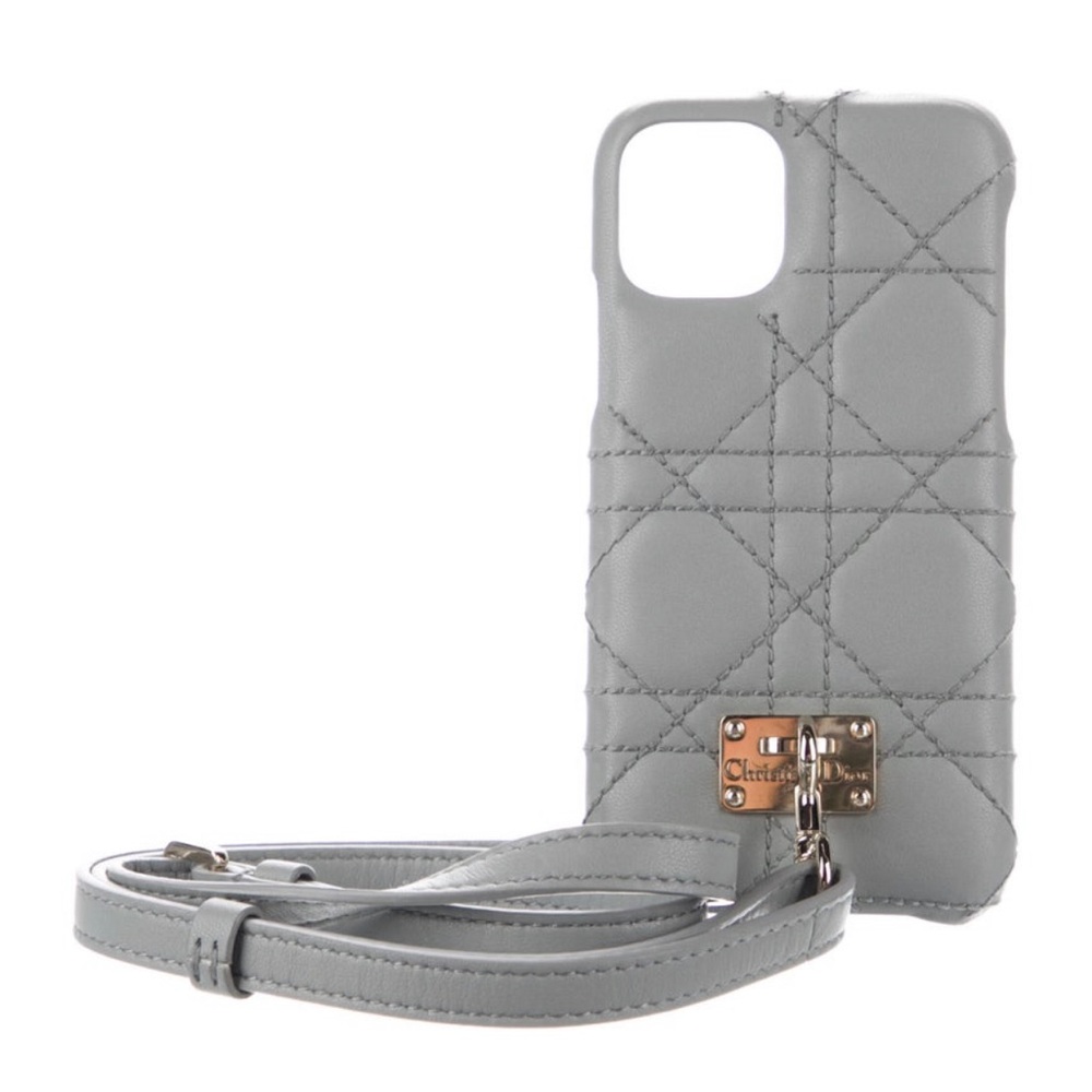 Christian Dior Gray Quilted Leather iPhone 11 Pro Case
